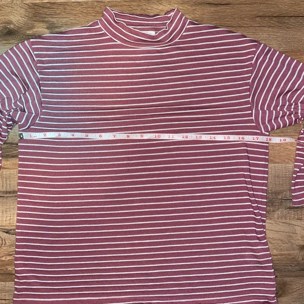 Billabong Striped Flutter Sleeve Mock Neck Tee - Picture 15 of 16